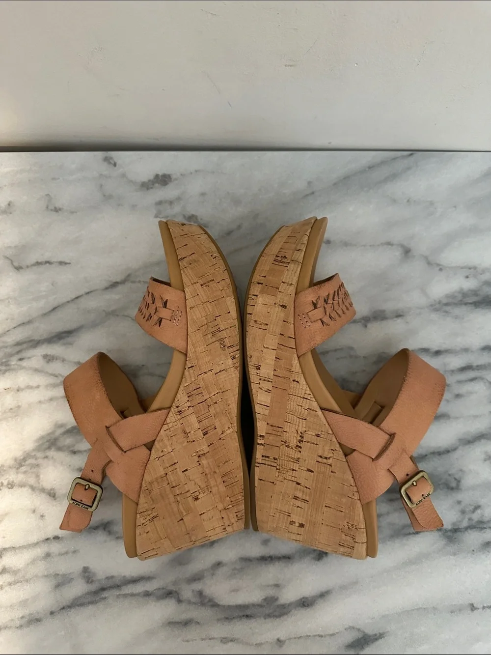 Kork Ease Women's Tan Woven Cork Wedge Sandals size 7M